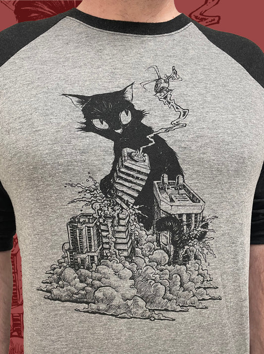 KITTY KAIJU - Unisex Triblend 3/4 Sleeve Raglan
