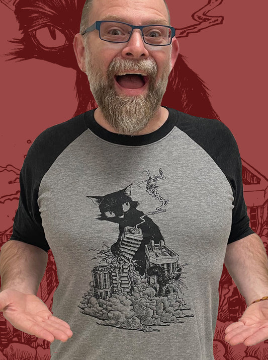 KITTY KAIJU - Unisex Triblend 3/4 Sleeve Raglan