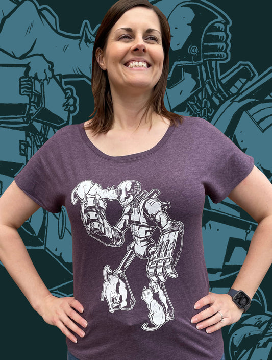 Robot Cat Lover - Womens Triblend Dolman T-Shirt