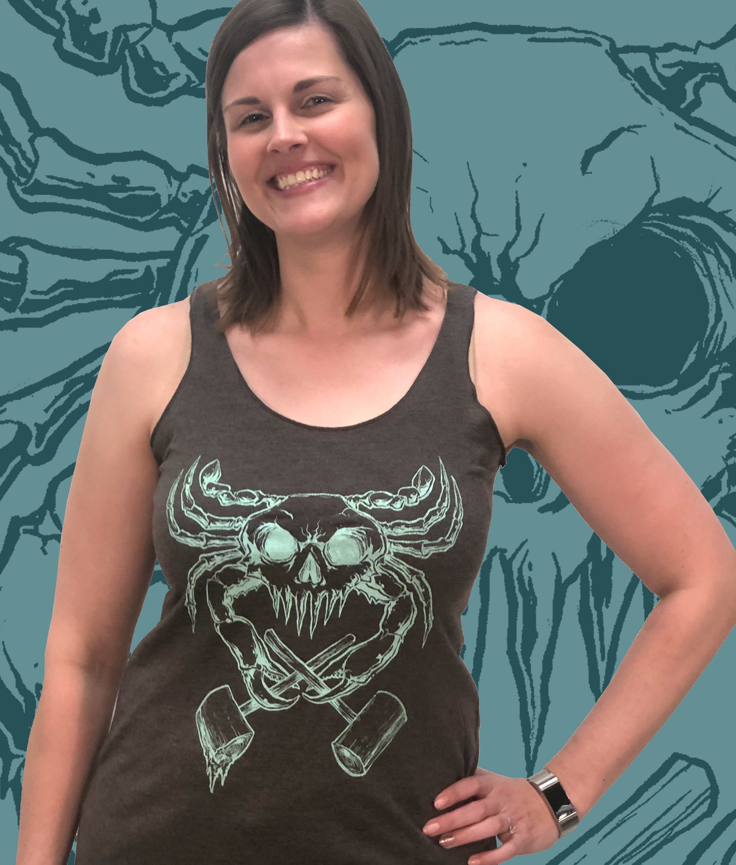 Baltimore Crab Skull - Racerback Tank Top