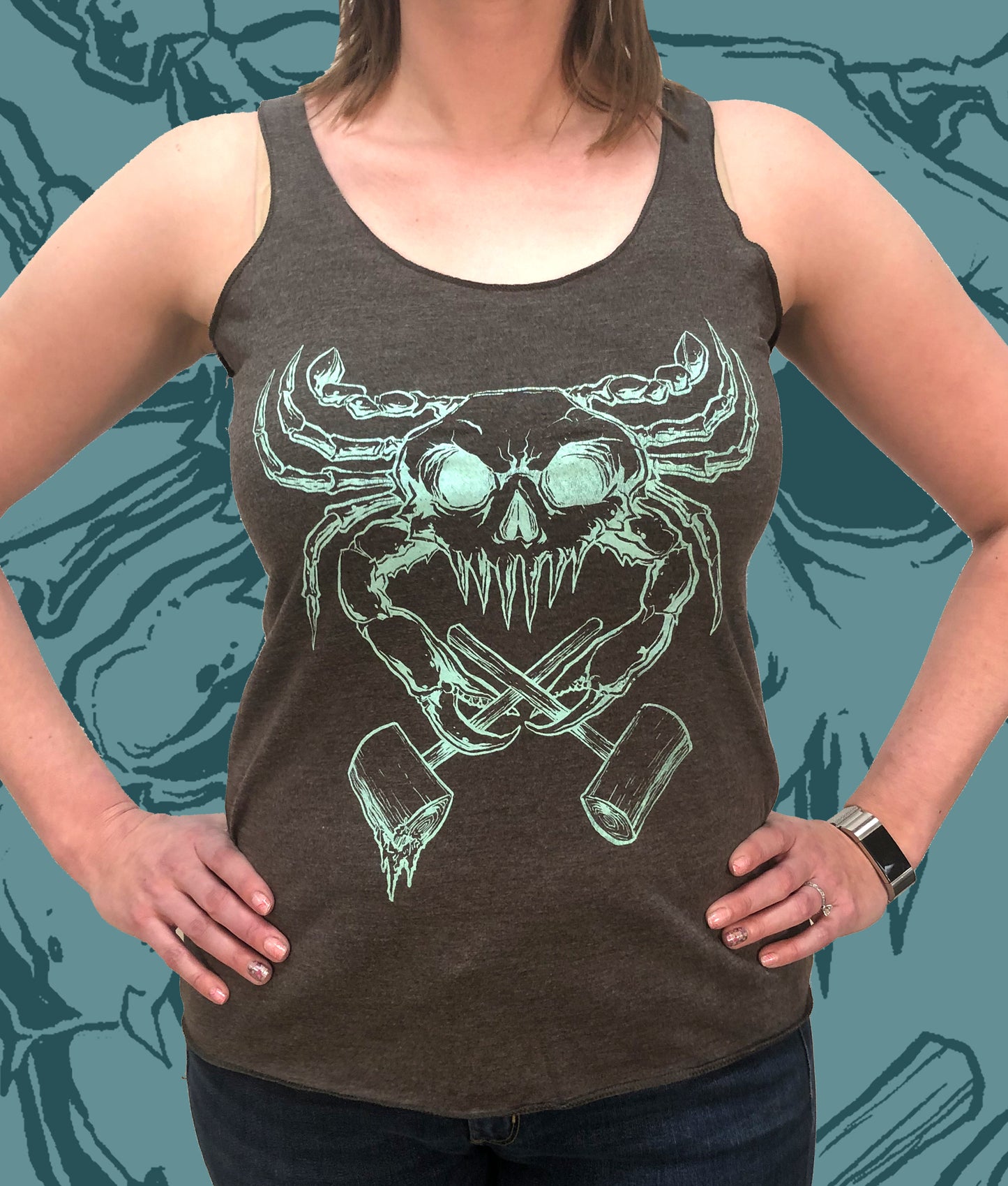 Baltimore Crab Skull - Racerback Tank Top