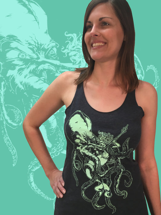 Octopus VS Mermaid - Racerback Tank Top