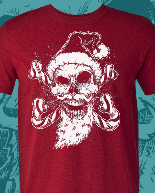 The Jolly Santa - Skull and Cross Canes - Unisex Crew Neck Tee