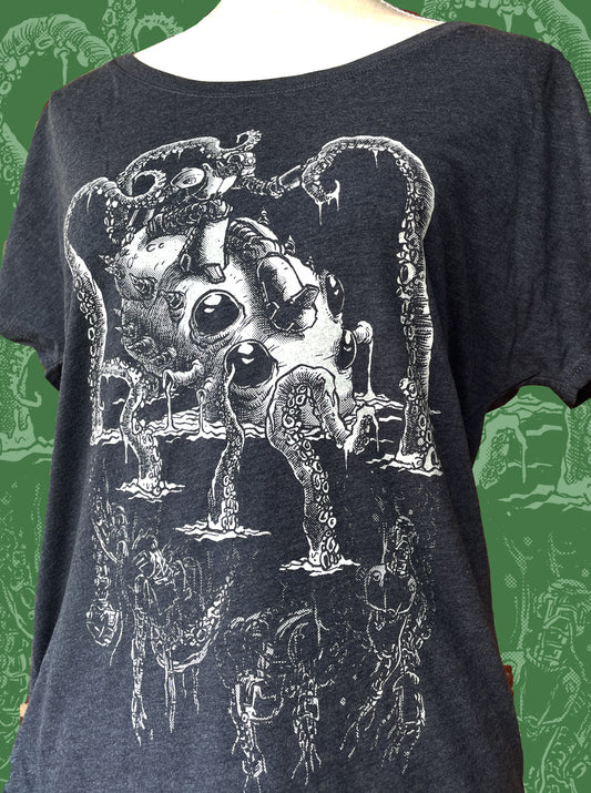 Robot VS Kraken - Ladies Tri-blend Dolman Shirt