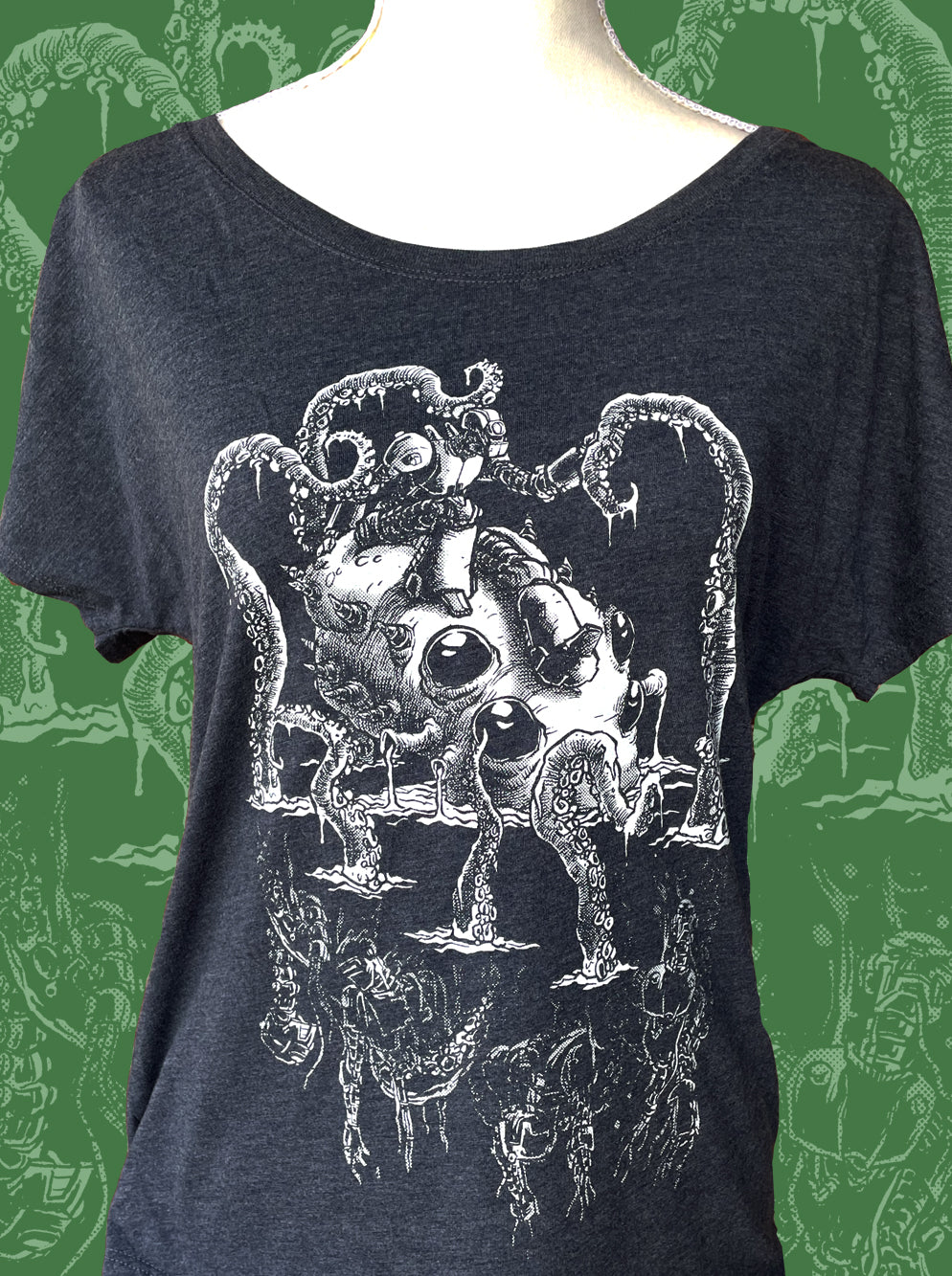 Robot VS Kraken - Ladies Tri-blend Dolman Shirt