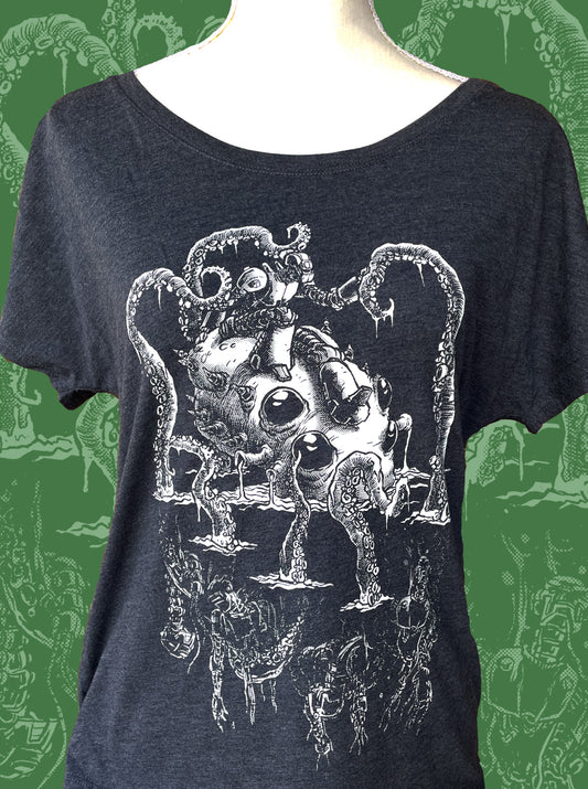 Robot VS Kraken - Ladies Tri-blend Dolman Shirt