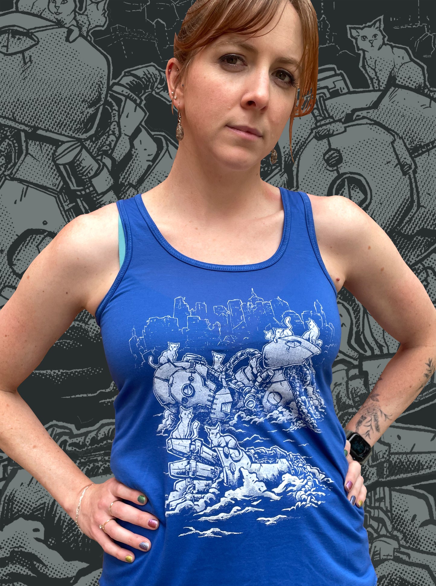 Kitties of the Apocalypse - Flowy Racerback Tank
