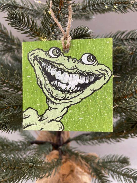 Grill - MONSTER ORNAMENT - One of a kind hand painted ornament - G06