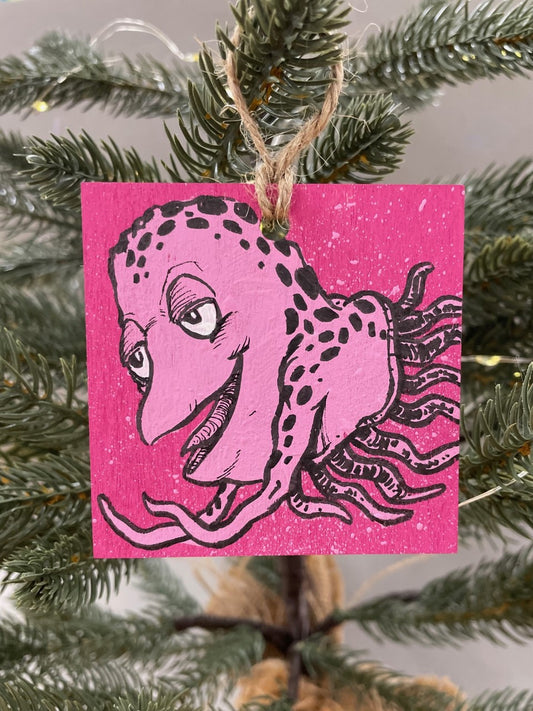 Jelly Cap - MONSTER ORNAMENT - One of a kind hand painted ornament - P02