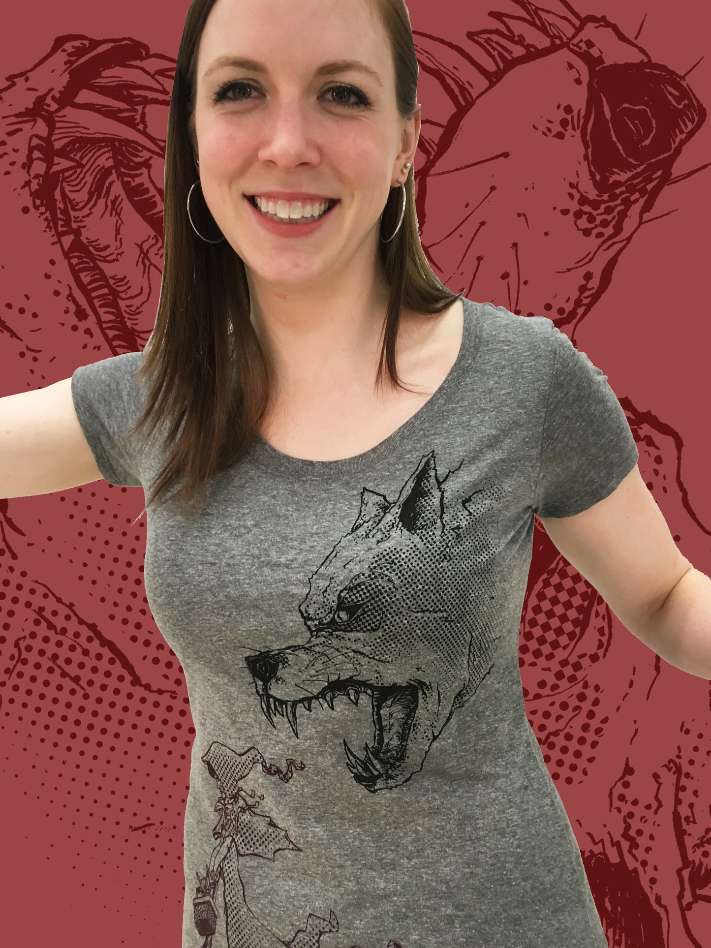 Red Riding Hood VS The Big Bad Wolf - Scoop Neck Tee